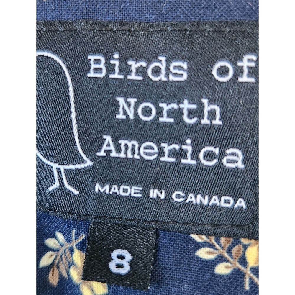 Birds of North America Dress Size 8 Blue Floral Ruffle Button Down Cottagecore - Picture 3 of 8